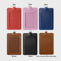 PU Leather ID Card Holder: Dual Pocket Badge Wallet (72x110mm)