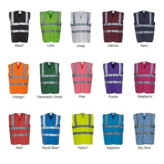 Coloured Hi Vis Vest (Free Logo / Text Print)