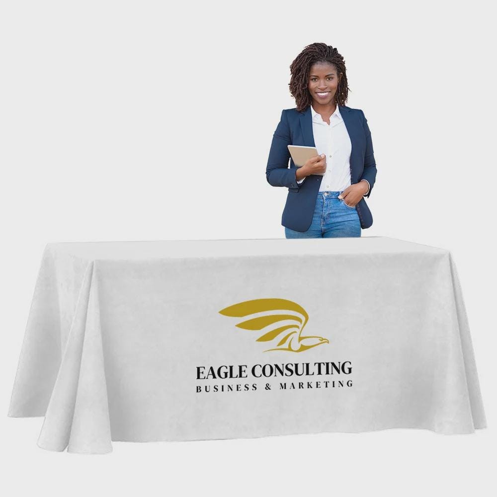 Custom Printed Fitted Table Cloth/Cover Personalized Logo or Text