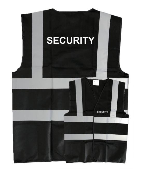 Security Hi-Vis Vest Yellow or Black