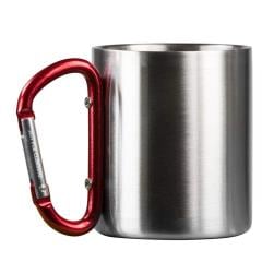 Metal Mug 300ml With Red Carabiner Handle
