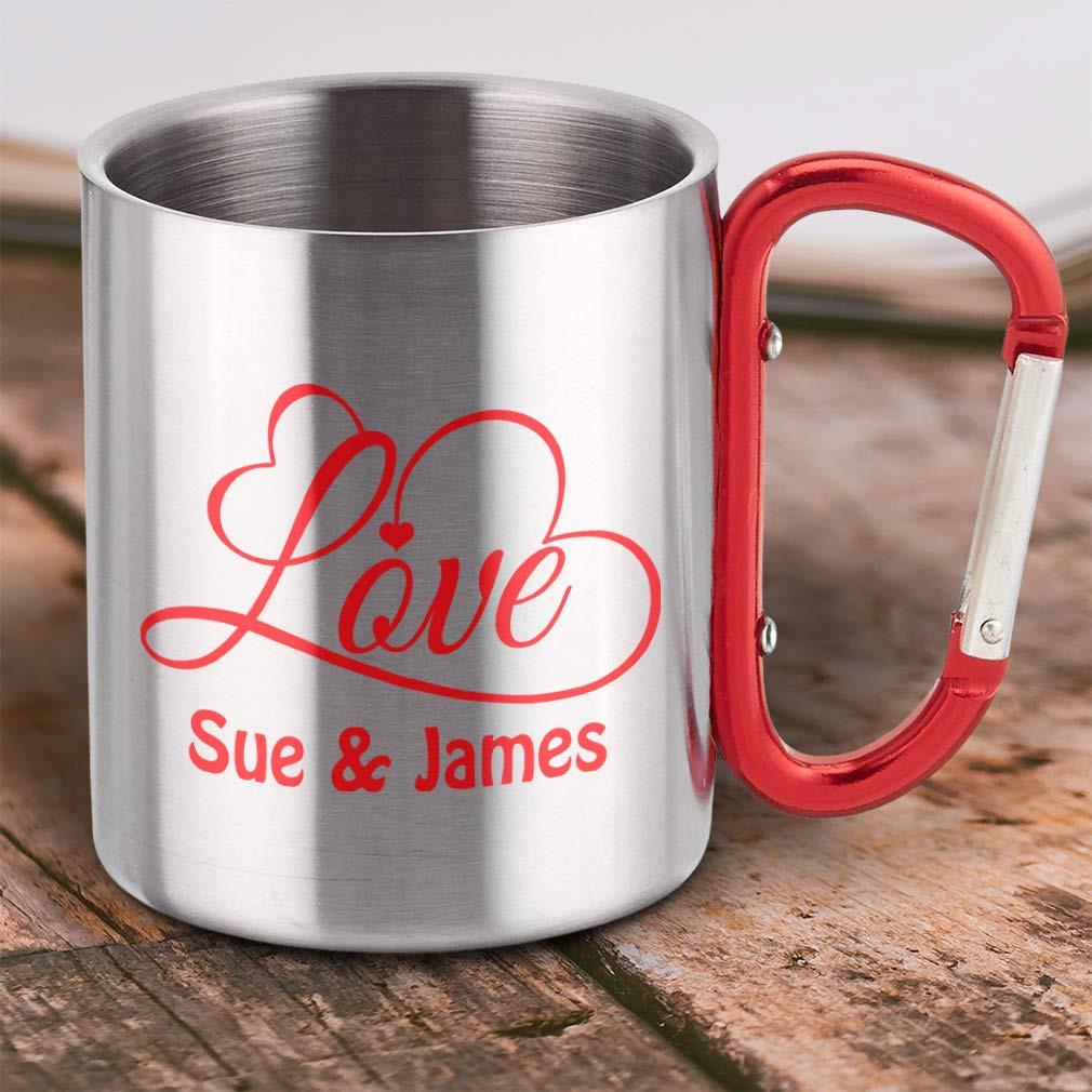 Metal Mug 300ml With Red Carabiner Handle