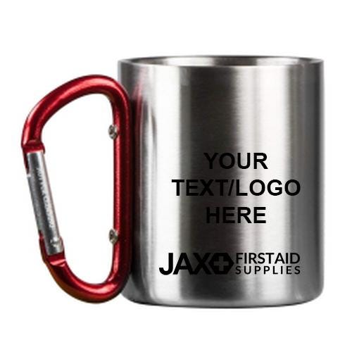 Metal Mug 300ml With Red Carabiner Handle