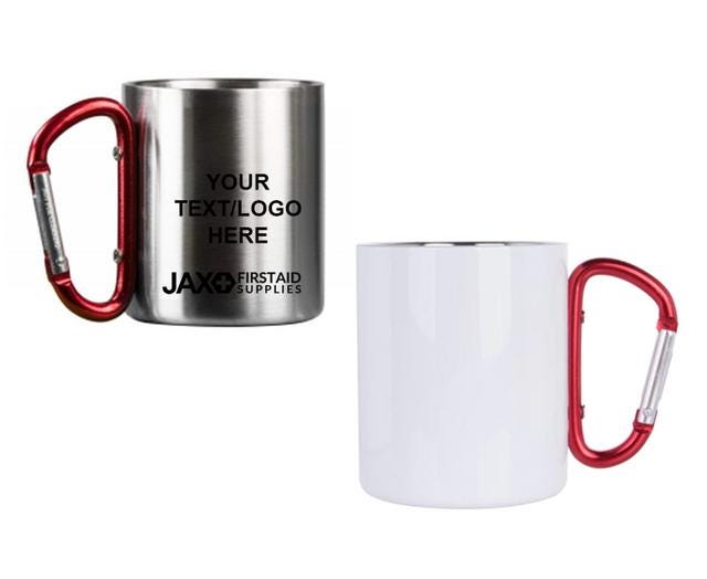 Metal Mug 300ml With Red Carabiner Handle